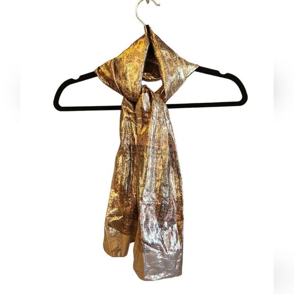 Oscar de la Renta Gold Scarf, - Picture 1 of 9